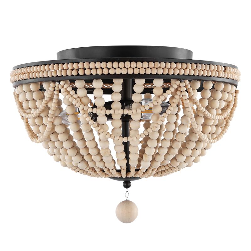 Dune 3-Light Bohemian Farmhouse Iron LED Semi Flush Mount