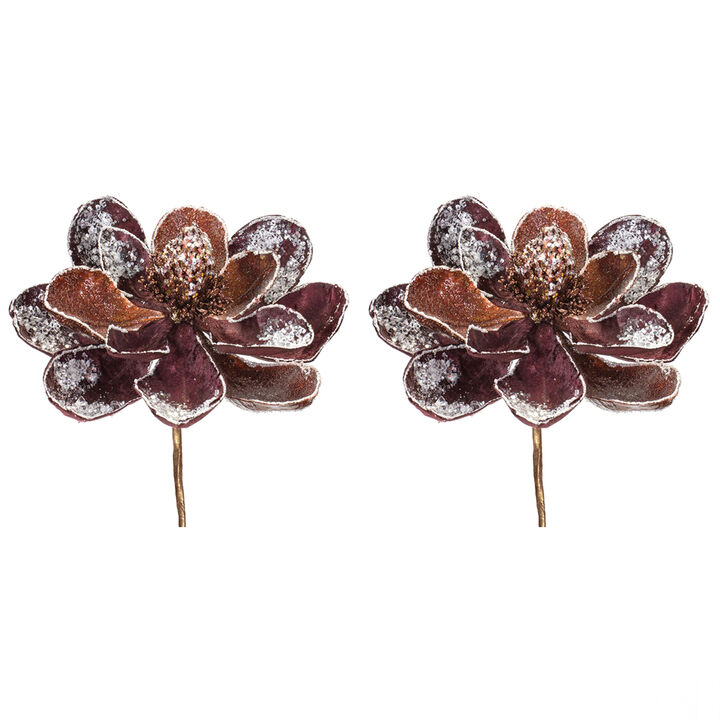 Set of 2 Magnolia Stems for Floral Arrangements and Home Décor