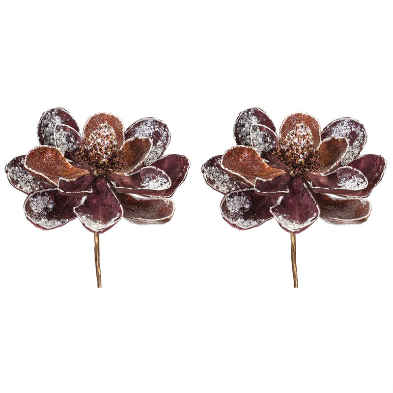 Set of 2 Magnolia Stems for Floral Arrangements and Home Décor