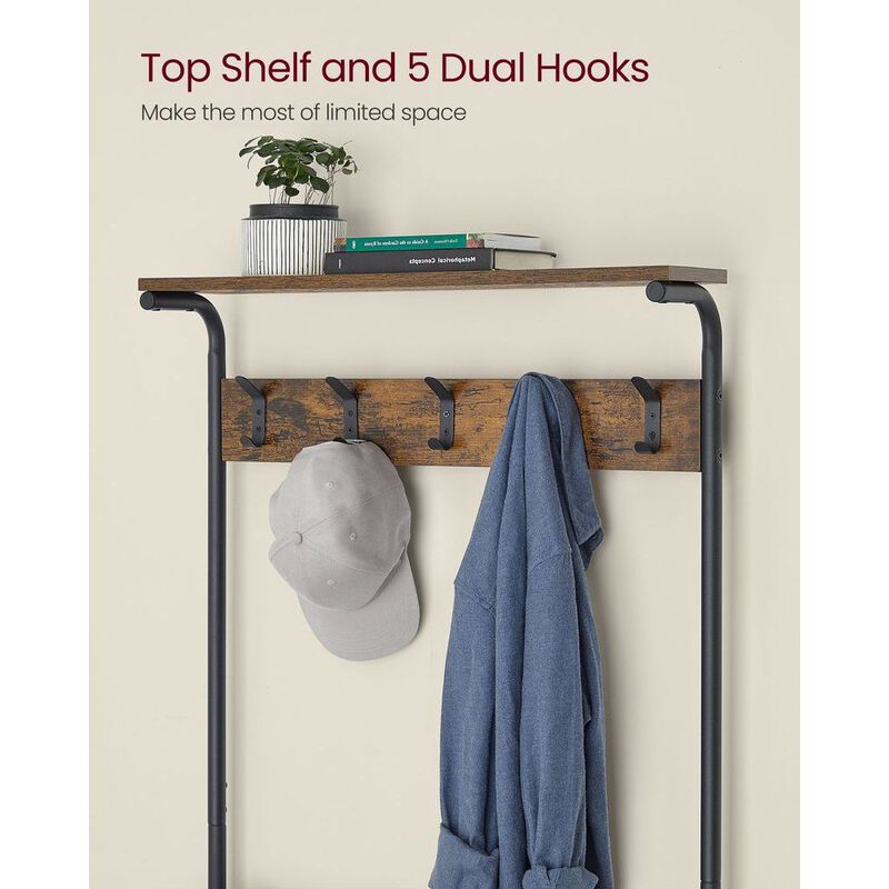 Hall Tree with Shoe Bench Entryway Organizer with Hooks and Storage