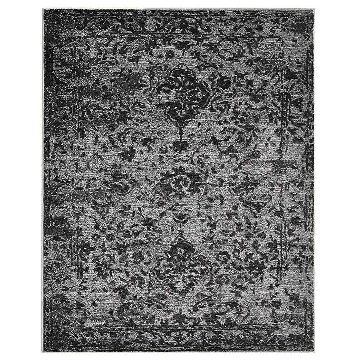 RUGSOTIC CARPETS MACHINE MADE HEATSET POLYPROPYLENE AREA RUGS  - 6'7''x9', Rectangle Shape, Silver Color, Contemporary Modern Design, Midium Pile Machine Made Area Rugs (M00045)