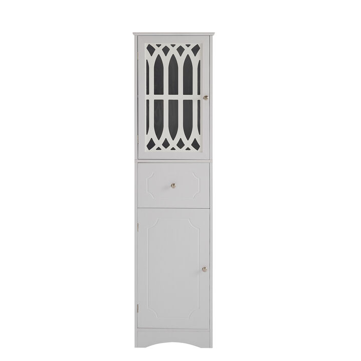 Merax  Freestanding Linen Cabinet Bathroom Storage Cabinet