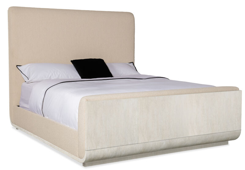 Modern Mood Cal King Beige Upholstered Panel Bed
