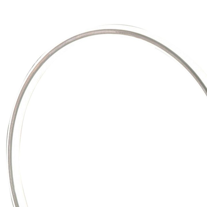 Sine 21 Inch Table Lamp, Modern Circle Ring LED, Sleek Silver Metal Base-Benzara