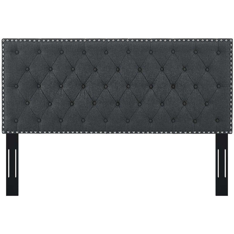 Modway - Helena Tufted Full / Queen Upholstered Linen Fabric Headboard Gray