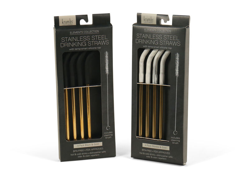 Stainless Steel 4-Pack Reusable Straws