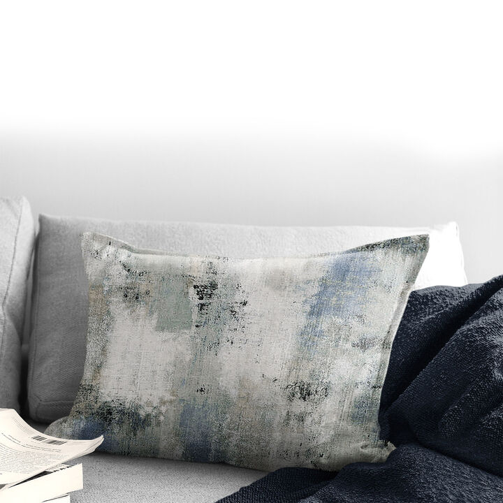 6ix Tailors Fine Linens Thiago Linen Dark Denim Blue Decorative Throw Pillows