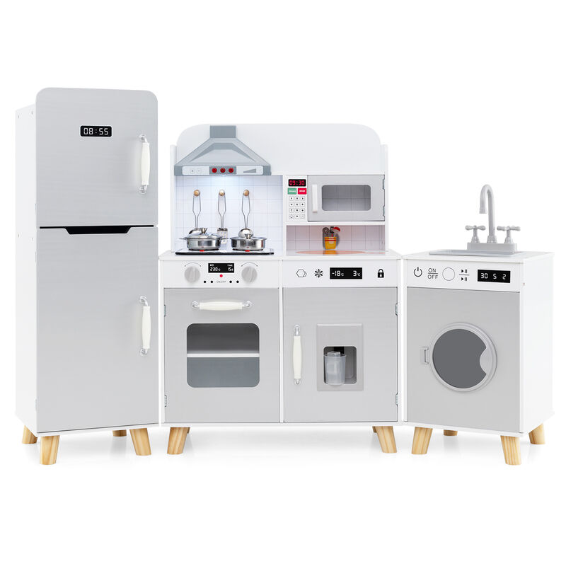3-in-1 Kitchen Playset with Refrigerator and Washing Machine Fun Pretend Play Toy for Kids