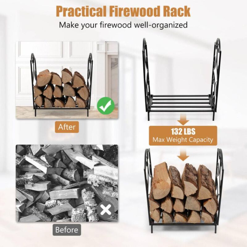 Hivvago Heavy-Duty Steel Firewood Log Rack