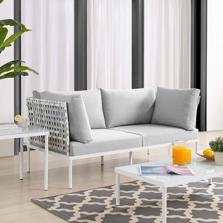 Modway - Harmony Sunbrella® Basket Weave Outdoor Patio Aluminum Loveseat