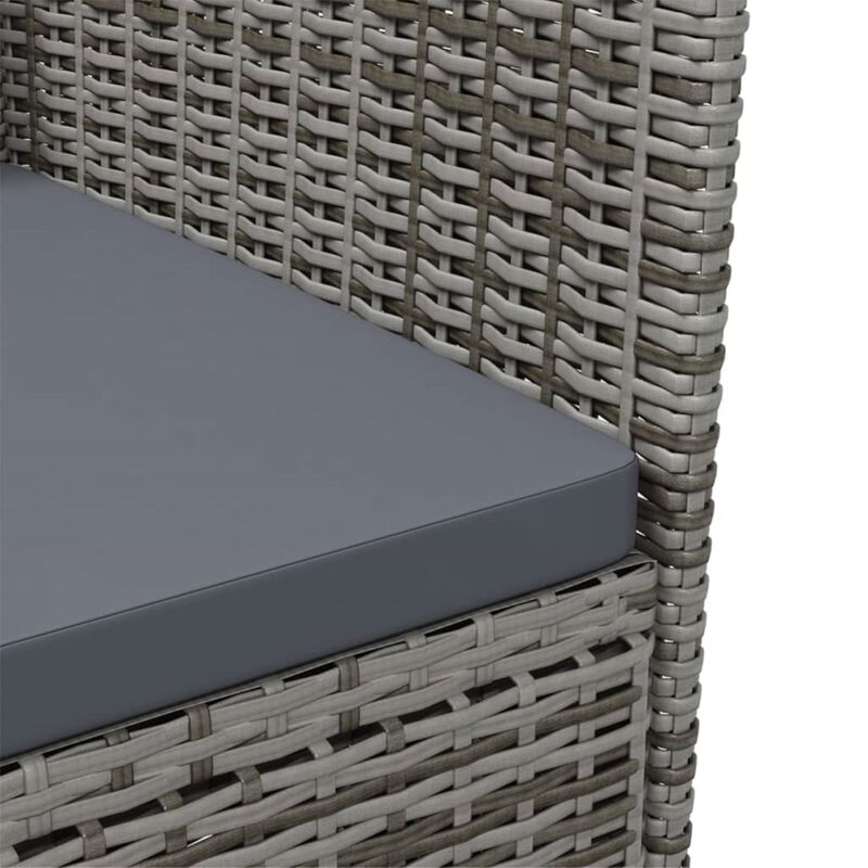 vidaXL Patio Chairs with Cushions 2 pcs Poly Rattan Gray