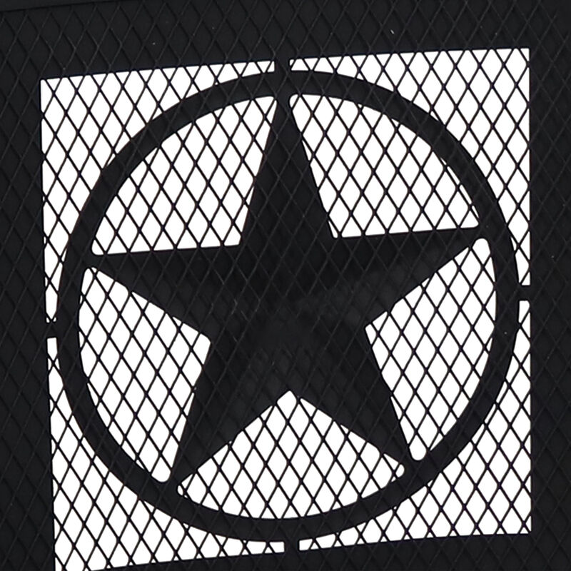 Sunnydaze 30 in All Star Steel Fire Pit with Cooking Grate and Spark Screen