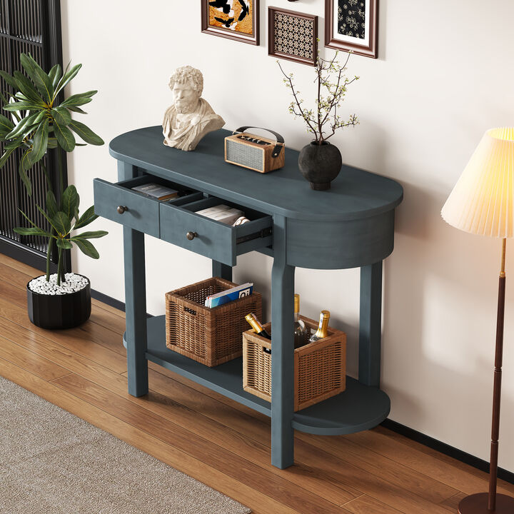 Merax Retro Console Table with 2 Drawers