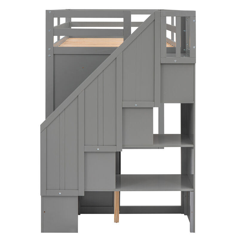 Merax Functional Loft Bed with Wardrobe