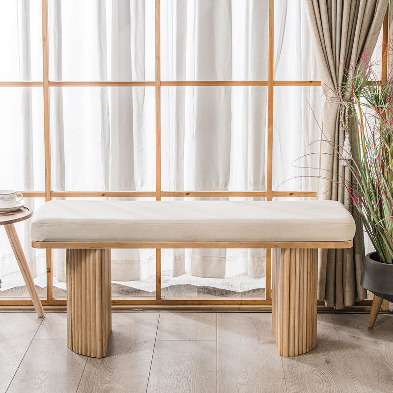 Wooden Scandinavian Bedroom Entry Bench