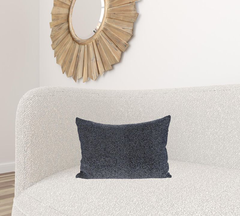 Hivvago Shimmering Metallic Blue Beaded Luxury Throw Pillow
