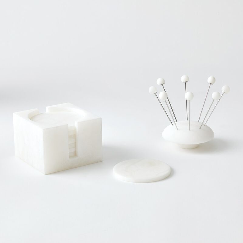 Set of 8 Coasters With Holder