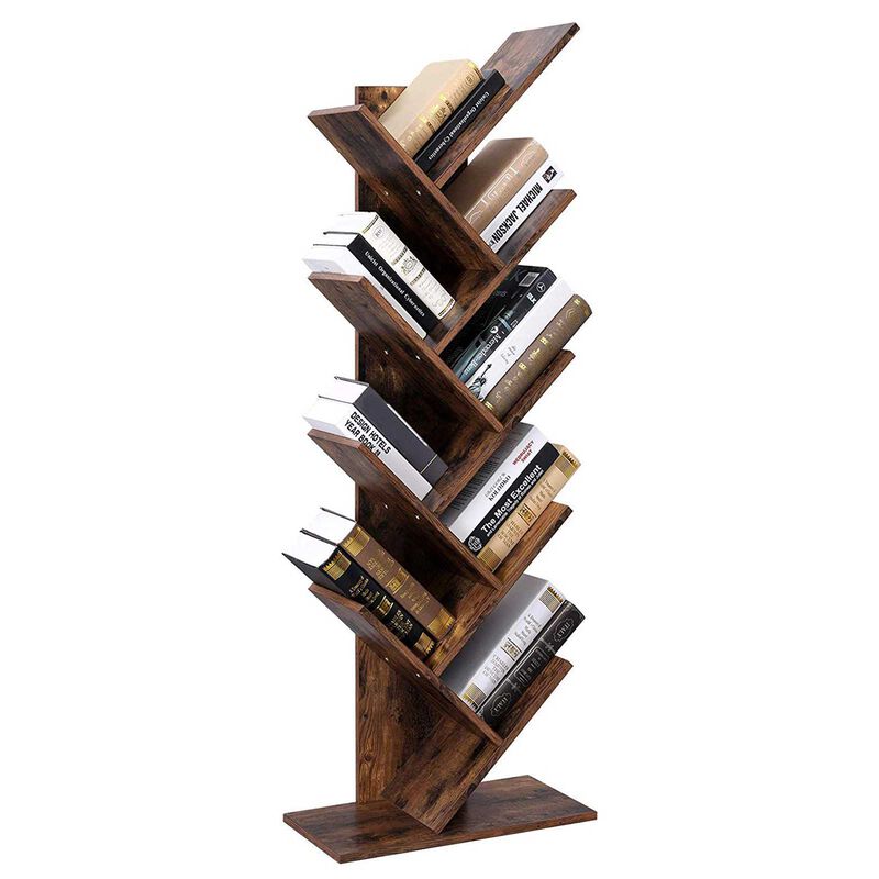 8-Tier Tree Bookshelf with Wooden Shelves – Ideal for Home Office