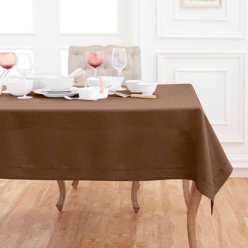 Solino Home 100% Pure Linen Tablecloth | Classic Hemstitch