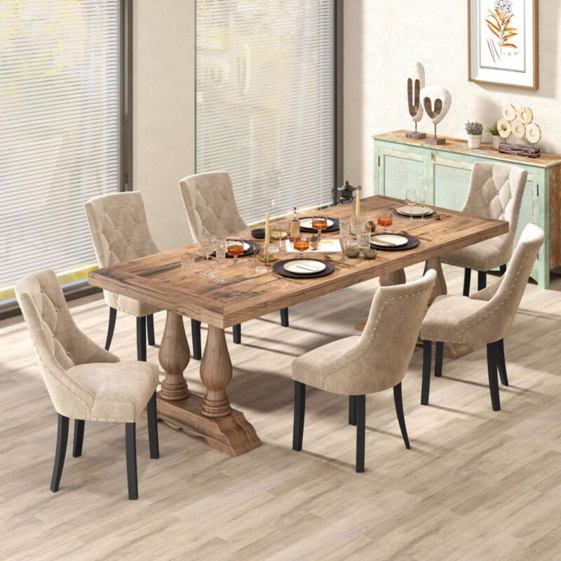 Tufted Wingback Upholstered Dining Chairs Set of 2 for Elegant Dining Room Seating