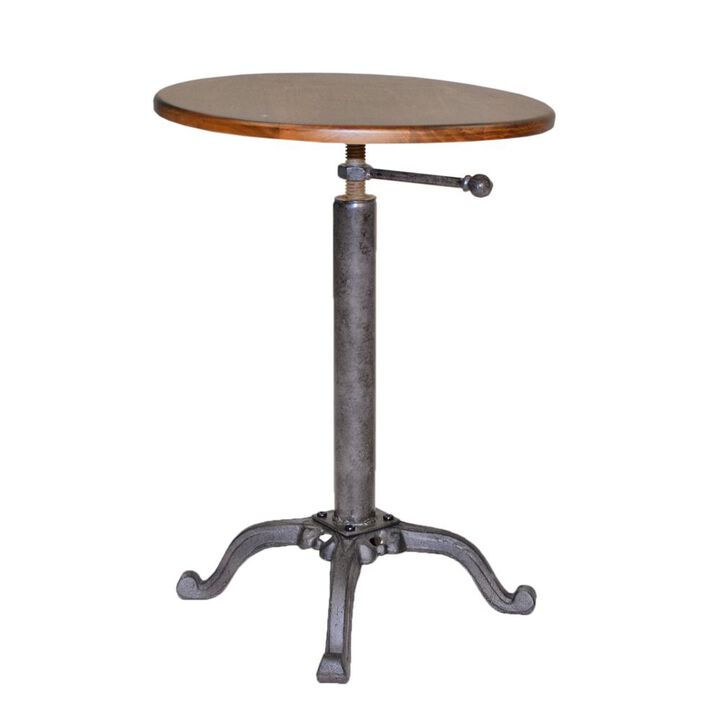 Carolina Living Colton Adjustable Vintage Table - Chestnut Top - Industrial Base