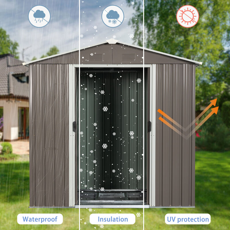 8FT X 4FT Outdoor Metal Storage Shed
