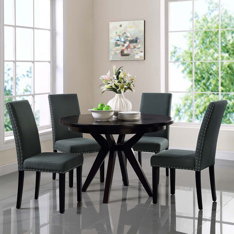 Parcel Dining Side Chair Fabric Set of 4-Benzara