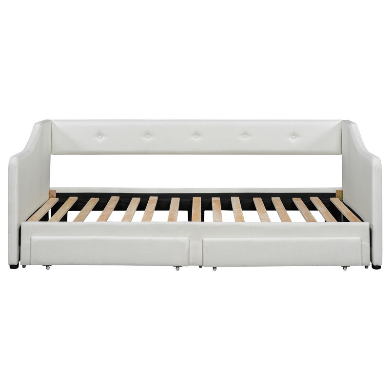 Merax Upholstered Daybed Bed with 2 Drawers