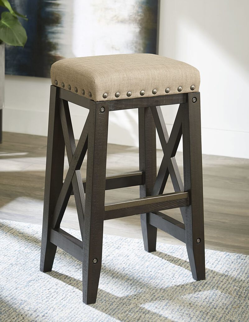 Yosemite Solid Wood Upholstered Bar Stool