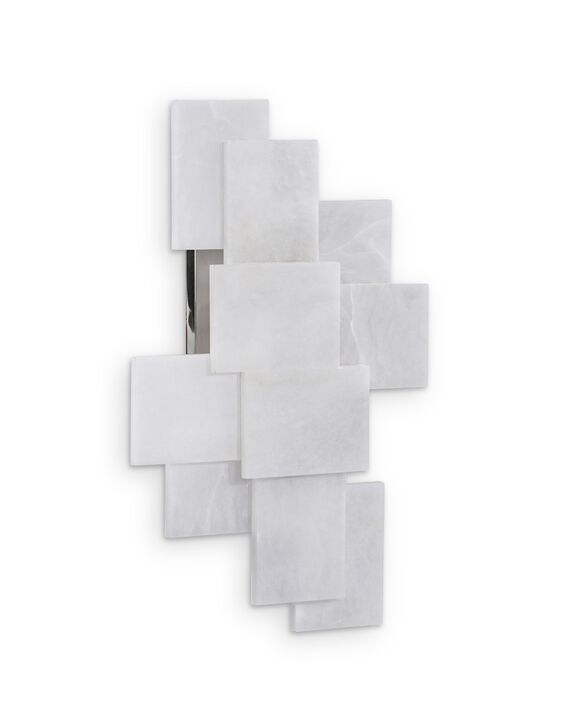 Stone Alabaster Wall Sconce With A Nod To Mondrian