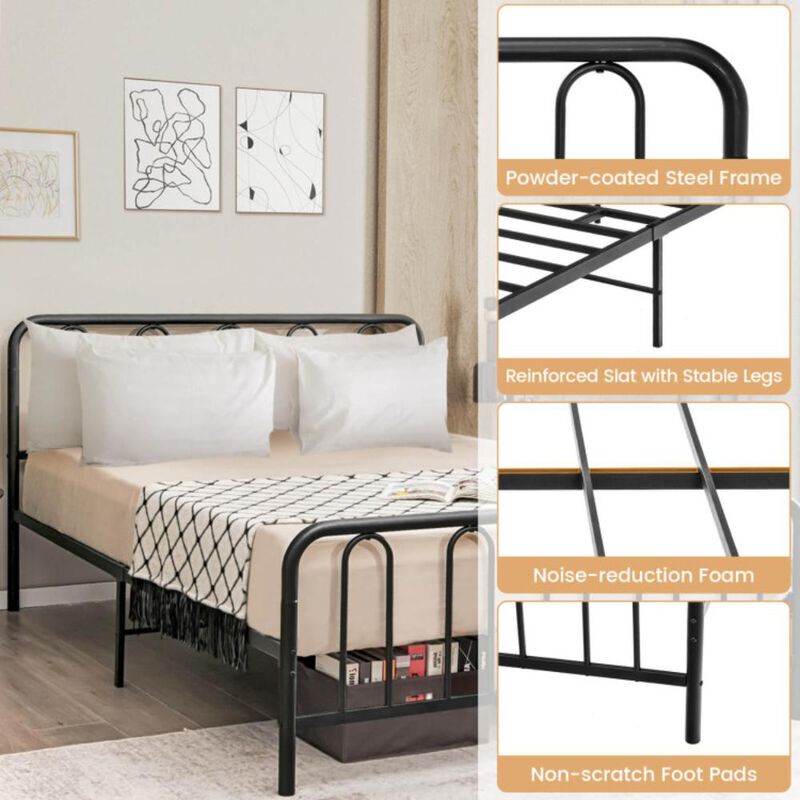 Hivvago Metal Bed Frame with Headboard and Footboard