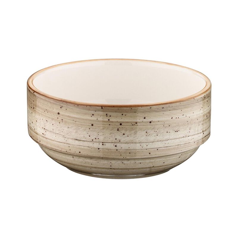 Terrain dia.4.75" h:2" 12 oz. Round Brown Porcelain Bowl (Set of 4)