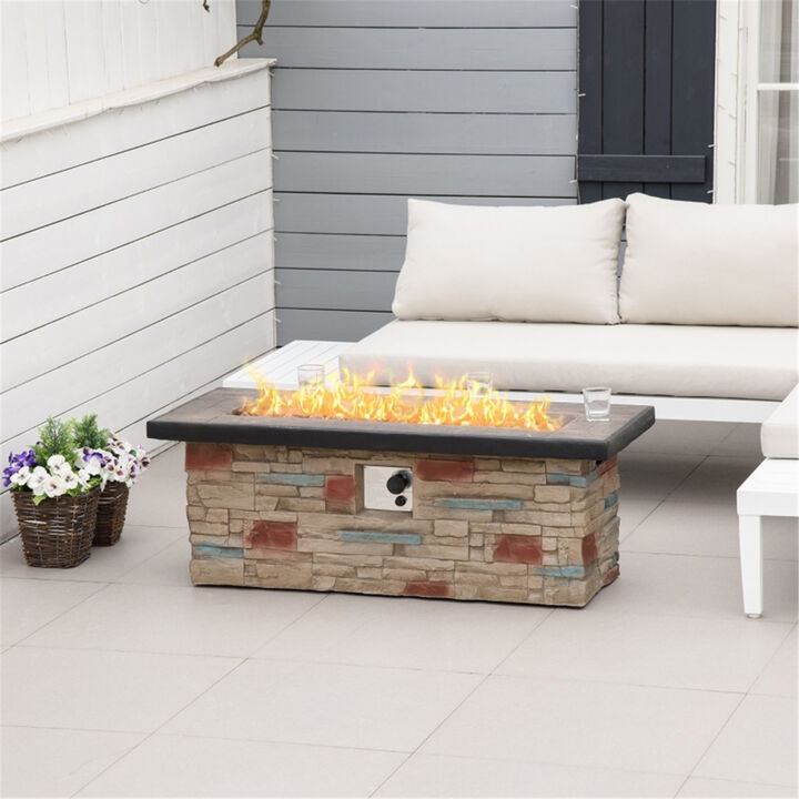Square Fire Pit Table for Outdoor Heating and Entertaining
