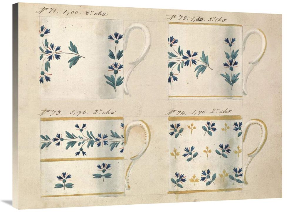 Quatre tasses du 1er choix, ca. 1800-1820-Canvas Art-40x30