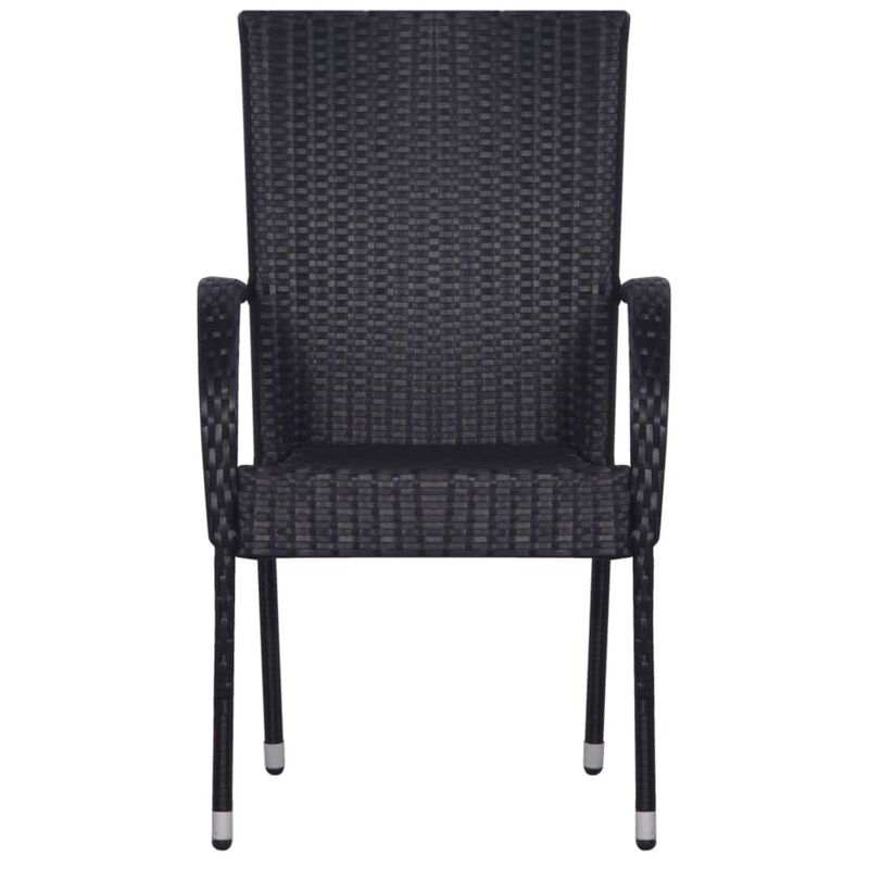 vidaXL 3 Piece Garden Dining Set Black