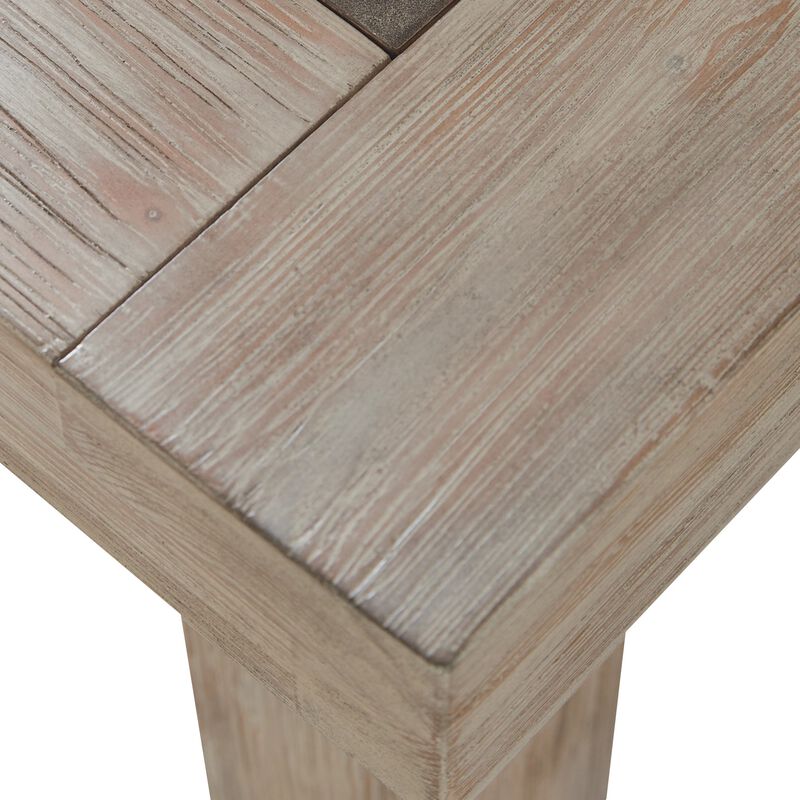 24 Inches Wooden End Table with Grains, Brown-Benzara