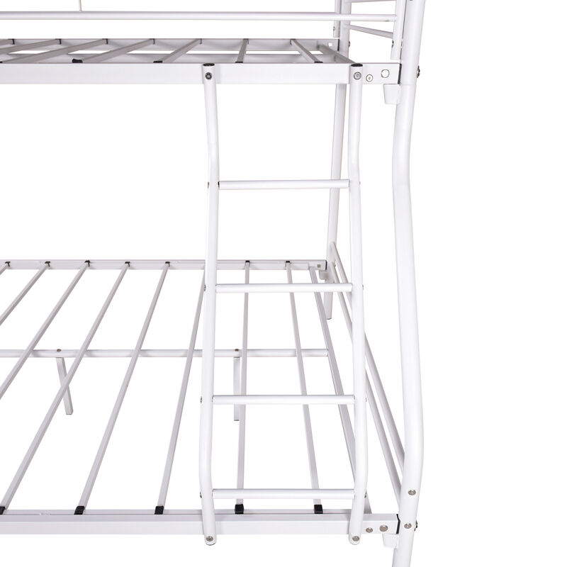 Heavy Duty Twin-Over-Full Metal Bunk Bed, Easy Assembly With Enhanced Upper-Level Guardrail