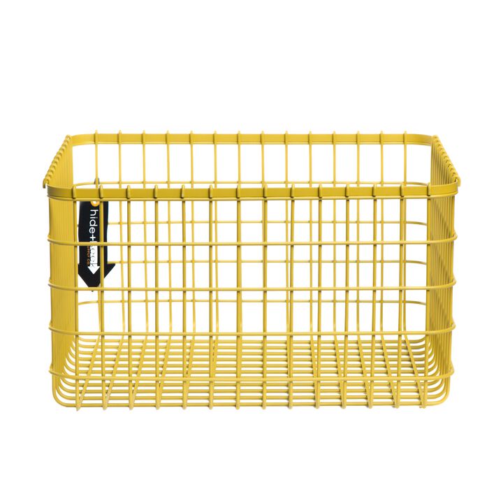 Loop Heavy-Duty Wire Bin-Large-Yellow