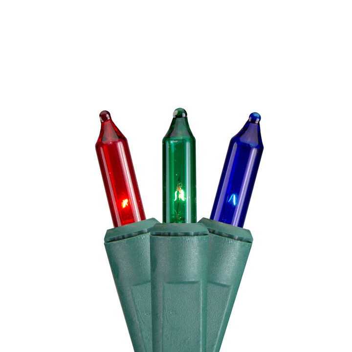 150 Count Blue  Green and Red Multi-Function Mini Christmas Light Set  Green Wire
