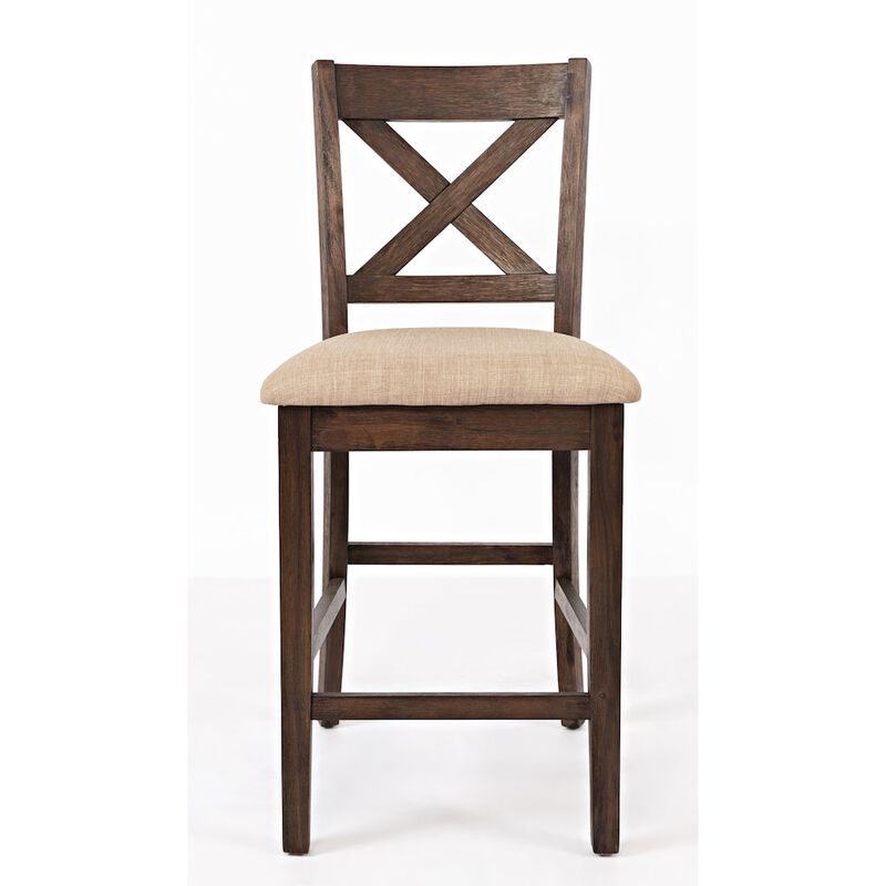 Jofran Walnut Creek 5 Pack Dining Set - Counter Height Table with 4 Stools