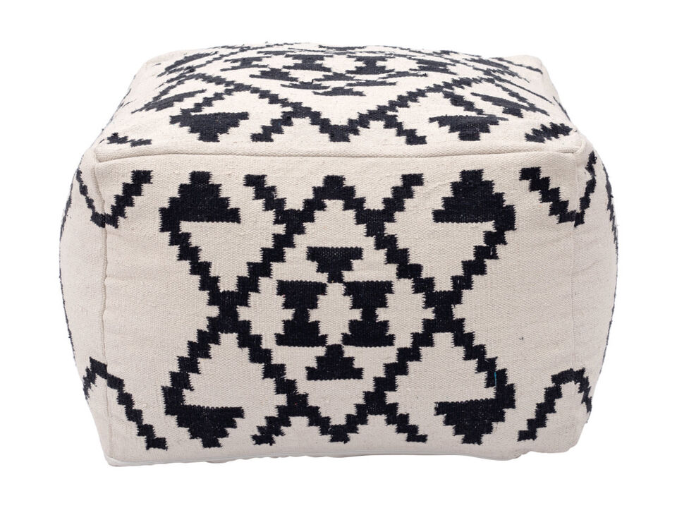 Lizardo Ottoman Beige & Black