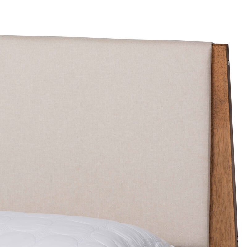 Baxton Studio Senna Beige Fabric Upholstered King Size Platform Bed