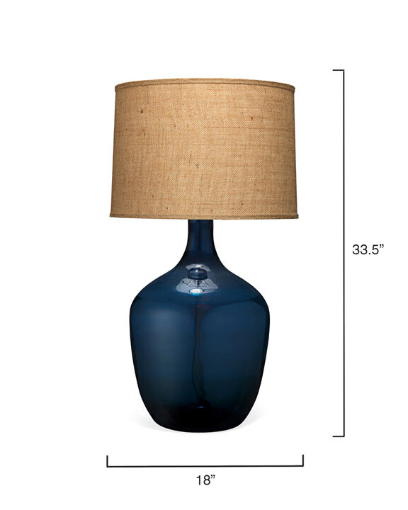 Plum Jar Glass Table Lamp, Burlap Drum Shade