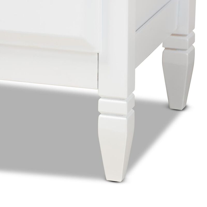 Baxton Studio Naomi Classic and Transitional White Finished Wood 6-Drawer Bedroom Dresser