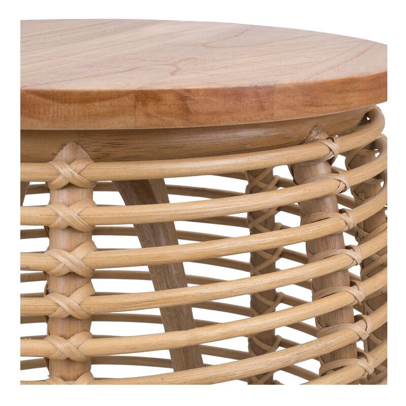 New Pacific Direct Iris Round Rattan End Table