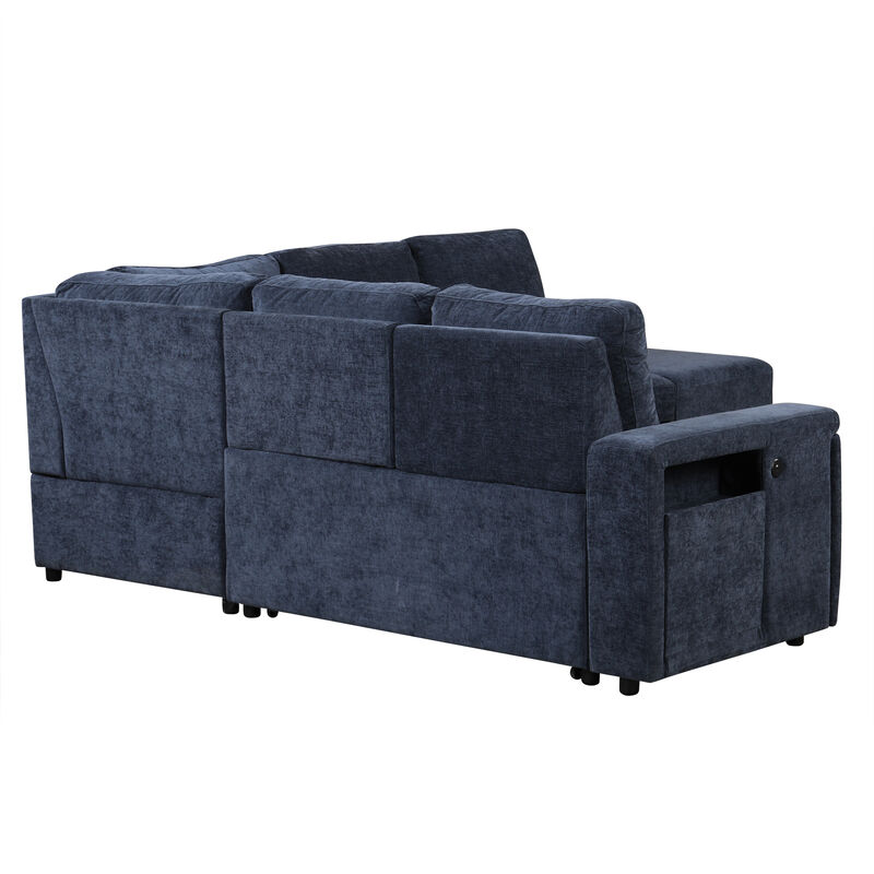 Merax  L-shaped Padded Modular Sofa with Storage