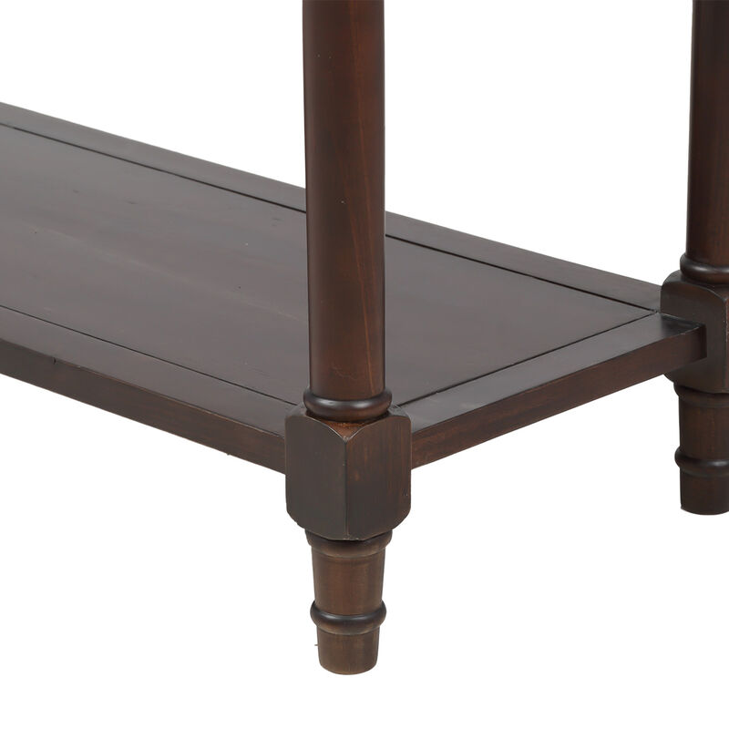 Merax Console Table Traditional Design with Two Drawers and Bottom Shelf