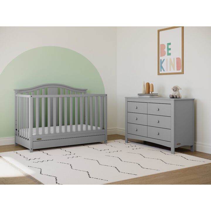 Graco Noah 6 Drawer Double Dresser (Pebble Gray)