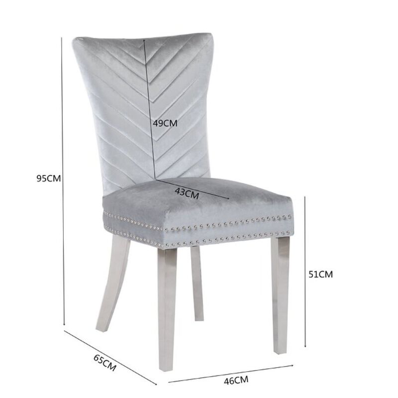 Eva 2 Piece Dining Chairs Finished with Velvet Fabric