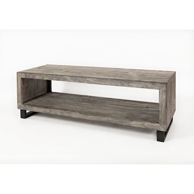 Jofran Mulholland Drive 56 Modern Distressed Solid Wood Coffee Table